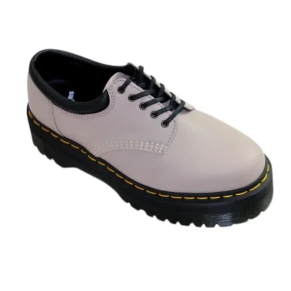 Dr. Martens 8053 Quad Retro Vintage Taupe Platform Derby Oxfords, Size 10 - Picture 2 of 12